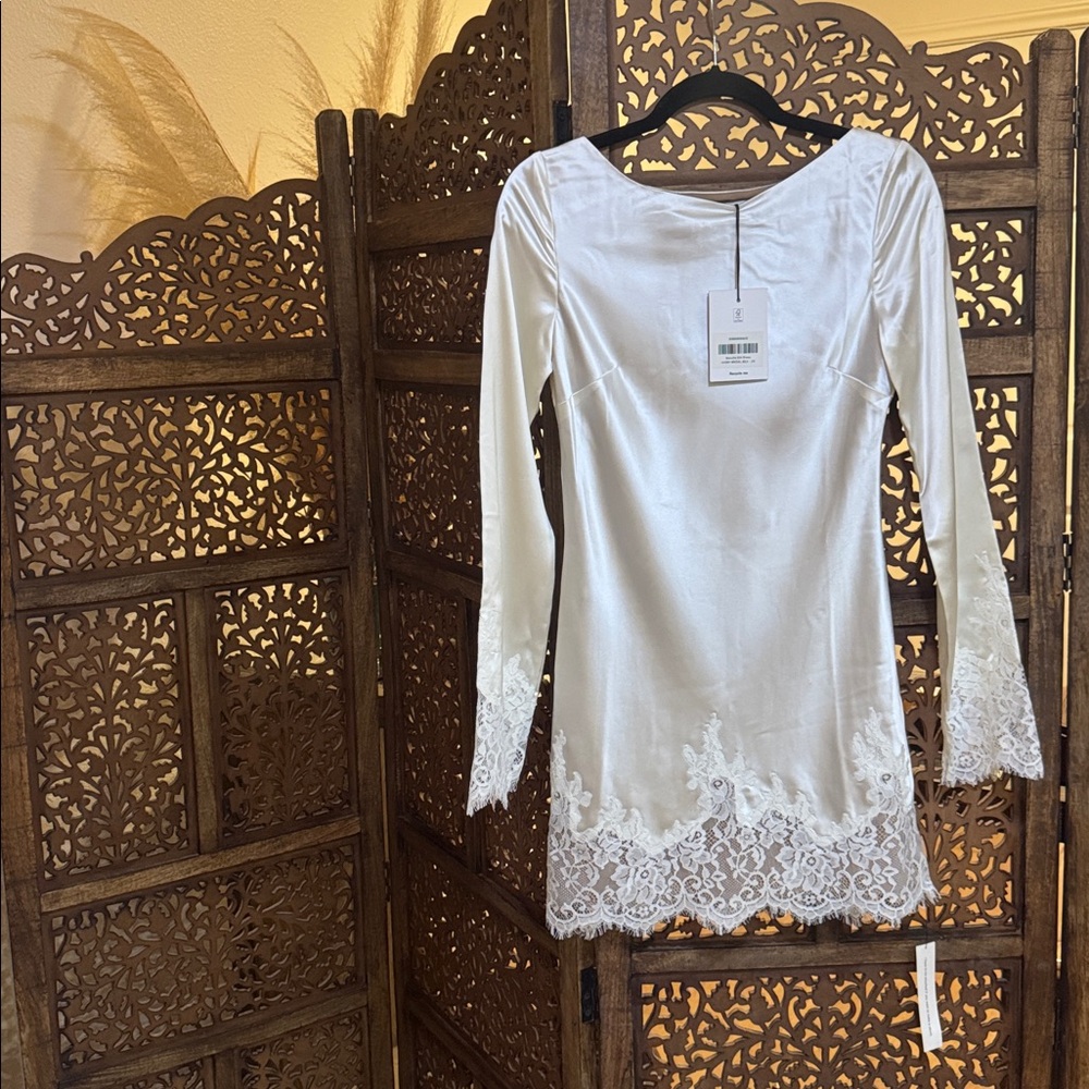 Reformation Blanche White Silk Mini Dress - Picture 4 of 5